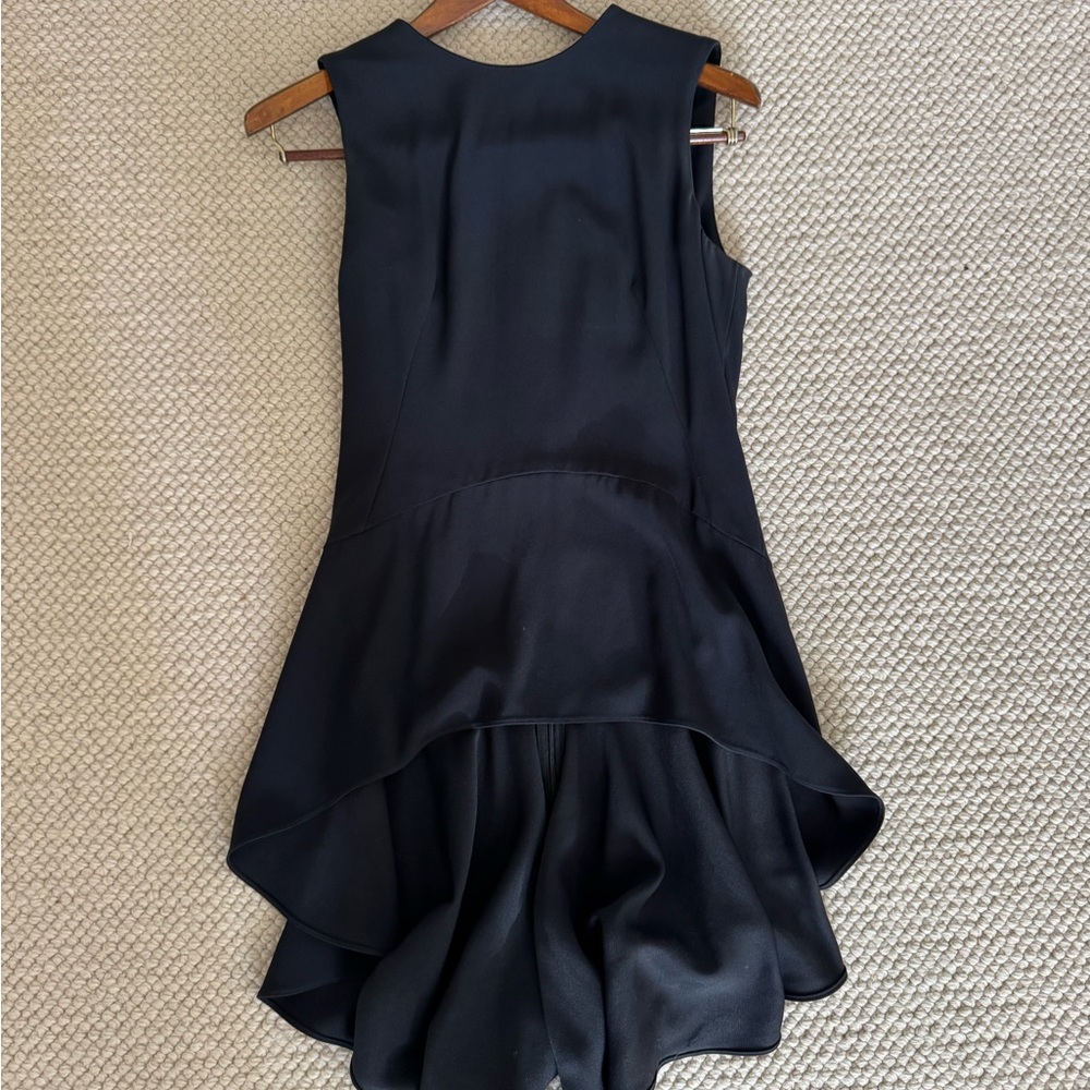 Black Ruffle Hem Sleeveless Dress